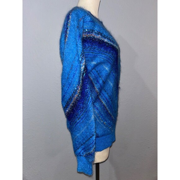 Danouchka-Olivier Vintage Women’s Wool Mohair Sweater OS Lurex Sequin Striped - Picture 5 of 9